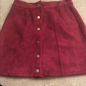 garnet button down skirt